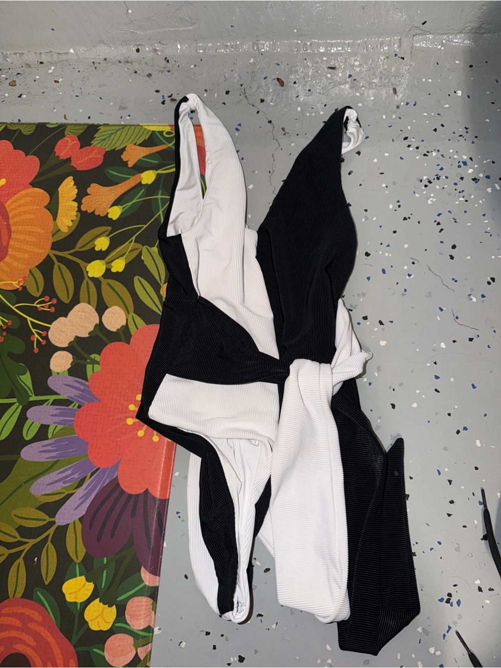 Beach Riot Monochrome Knot-Front Ribbed One-Piece Swimsuit